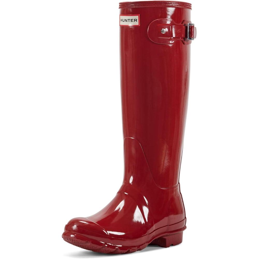 imageHunter Womens Original Tall Gloss Rain BootsMilitary Red