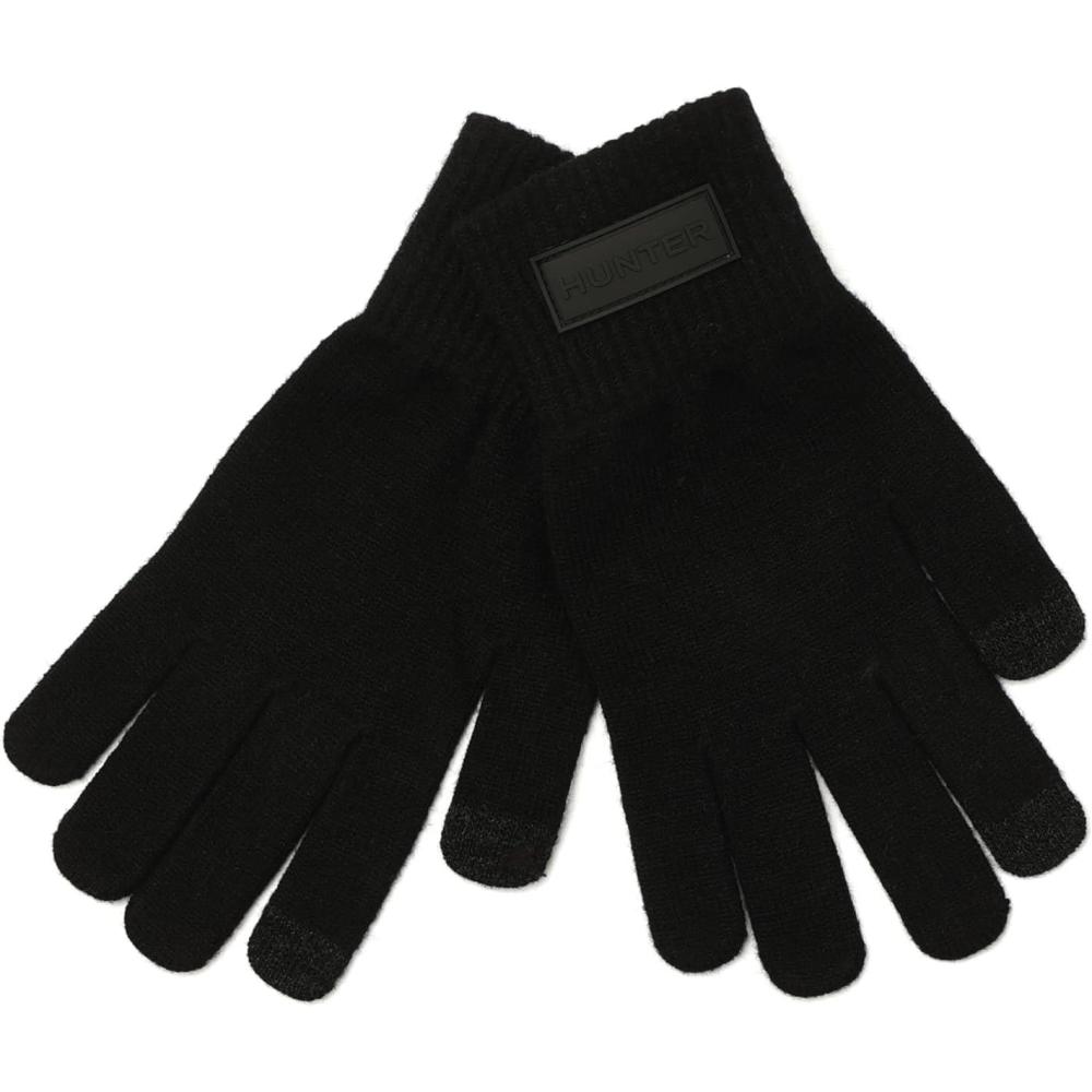 imageHunter Womens Play Tonal Logo Knit Glove Gloves with Brand Logo Comfortable ampamp Warm AccessoryBlack
