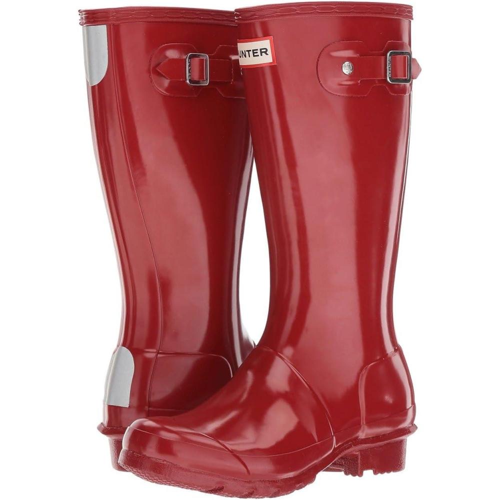 imageHunter unisexchild Original Kids Gloss Rain Boot Little KidBig KidMilitary Red