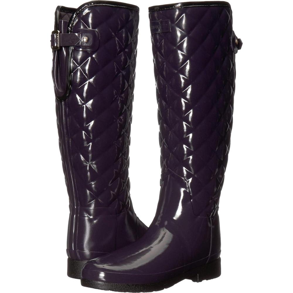imageHunter womens Refined Tall Quilted GlossRain BootPurple