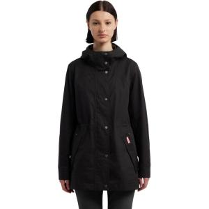 HUNTER Adela Cotton Canvas RAIN Jacket,Blizzard Blue,M(Black)