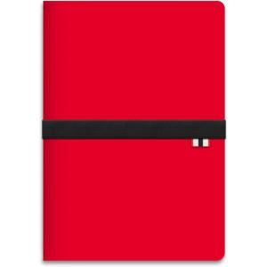 Hunter – Rambler Refillable Notebook, 8.6” X 6” Book with 3 A5 Booklets, 80 Pages Each of Lined Paper, Dot Grid, & Blank Pages for Drawing or Journaling, Elastic Band & Inside Pocket, Black(Red Rambler)