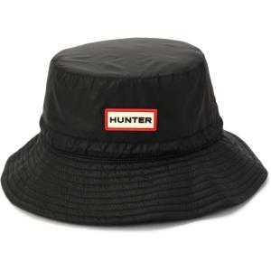 Hunter Ripstop Bucket Hat, Nylon Cap with Brand Logo, Versatile Accessory(Black)