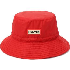 Hunter Ripstop Bucket Hat, Nylon Cap with Brand Logo, Versatile Accessory(Red)