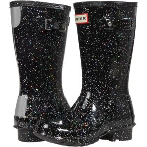 Hunter Unisex-Child Original Giant Glitter Rain Boot(Black)