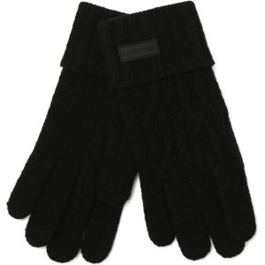 Hunter Women’s Cable Cuffed Glove, Gloves with Brand Logo, Comfortable & Warm Fashion Accessory(Black)