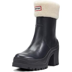 Hunter Women’s Marisol Waterproof Ankle Boot(Black Leather)