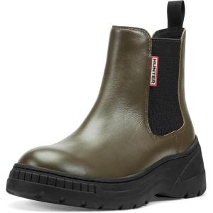 Hunter Women’s Neveah Waterproof Chelsea Boot(Dark Green Leather)