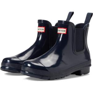 Hunter womens Original Gloss Chelsea Boots(Navy)