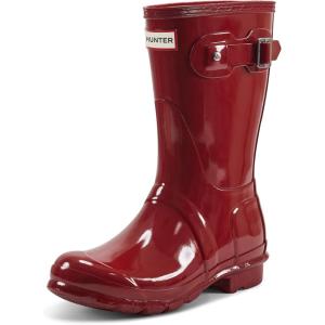 Hunter womens Original Short Gloss Rain Boots(Military Red)