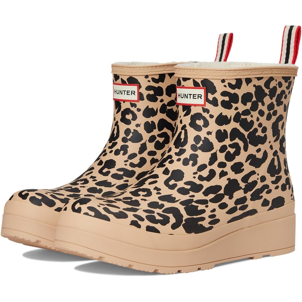 image:imageHunter Womens Play Insulated Short Rain BootsMedium Natural Leopard