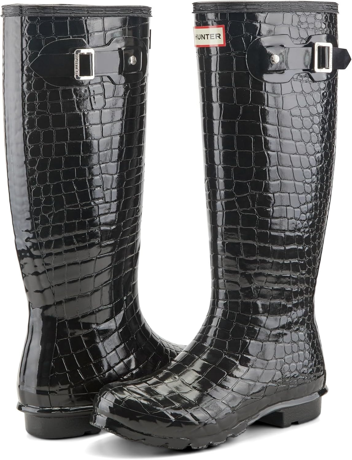 image:imageHunter Original Tall Embossed BootsBlack Croco