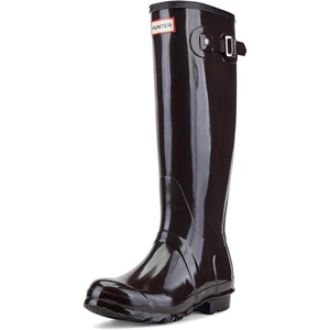 Hunter womens Original Tall Gls(Dark Brown Gloss)