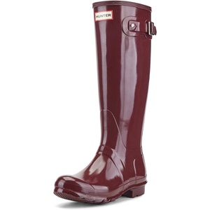 Hunter womens Original Tall Gls(Dark Red Gloss)