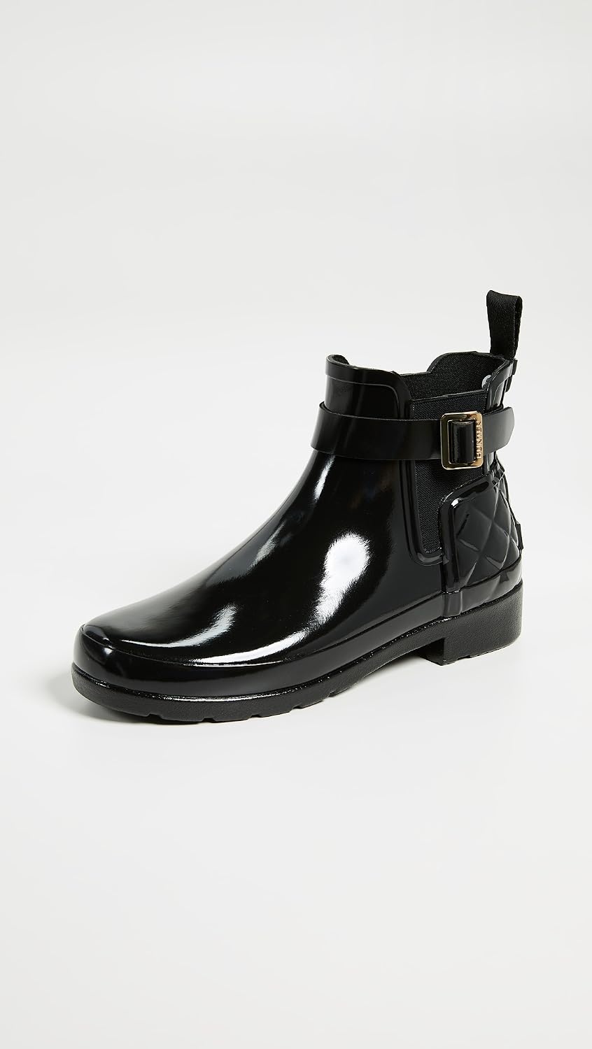 image:imageHunter Footwear womens Refined Chelsea Quilted GlossRain BootBlack