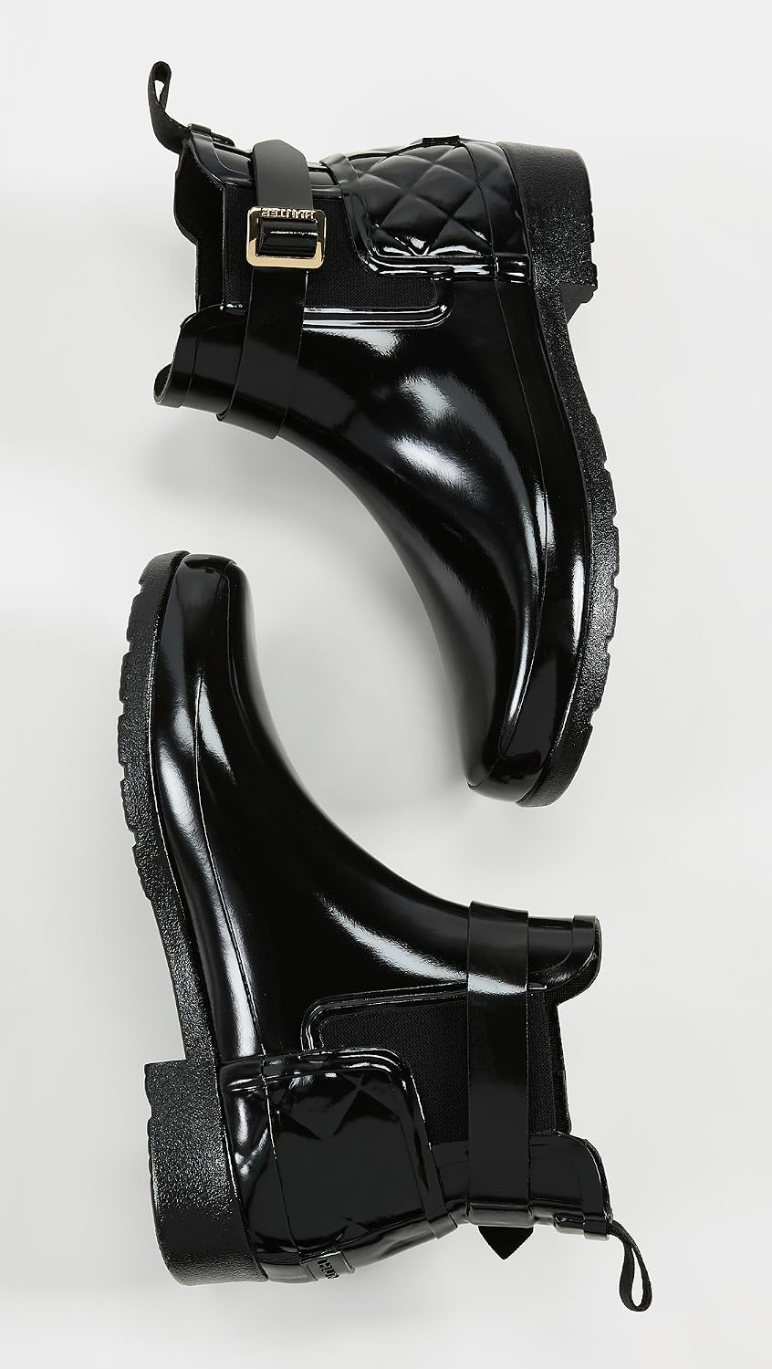 image:imageHunter Footwear womens Refined Chelsea Quilted GlossRain BootBlack