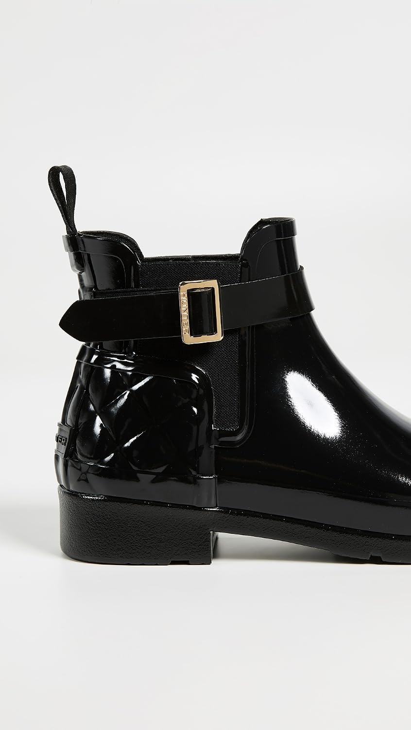 image:imageHunter Footwear womens Refined Chelsea Quilted GlossRain BootBlack
