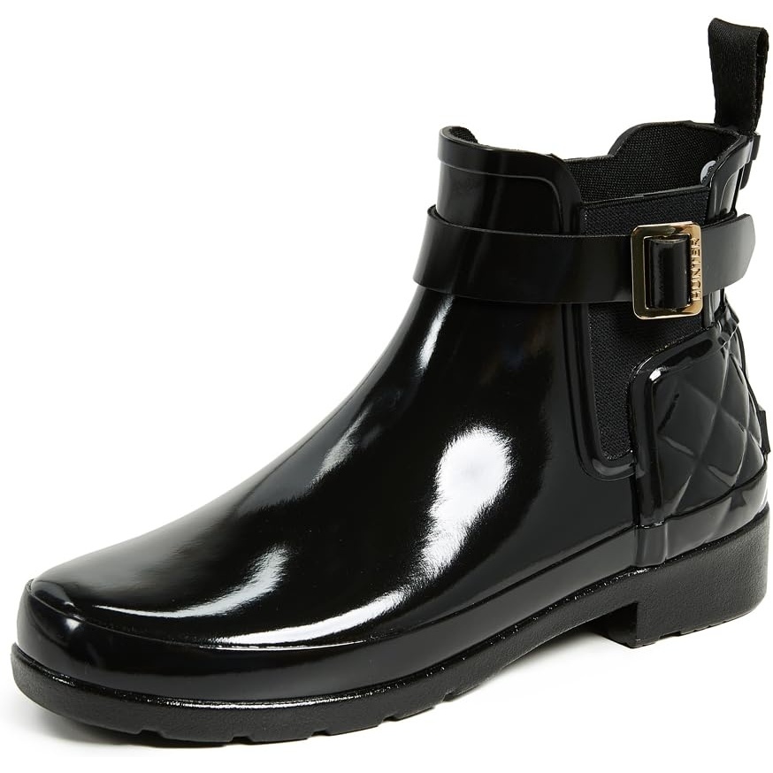 image:imageHunter Footwear womens Refined Chelsea Quilted GlossRain BootBlack